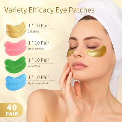 Under Eye Patches, 40 Pairs Eye Mask for Dark Circles, Puffy Eyes, Undereye Bags