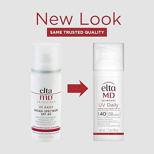 EltaMD UV Daily Face Sunscreen with Zinc Oxide, SPF 40 Facial Sunscreen, Helps Hydrate