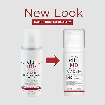 EltaMD UV Daily Face Sunscreen with Zinc Oxide, SPF 40 Facial Sunscreen, Helps Hydrate