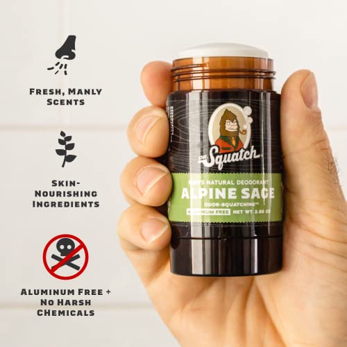 Dr. Squatch Natural Deodorant for Men 4 Pack Fresh Falls – Odor-Squatching Men's