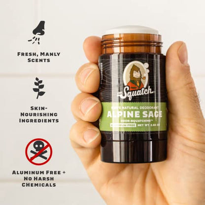 Dr. Squatch Natural Deodorant for Men 4 Pack Fresh Falls – Odor-Squatching Men's