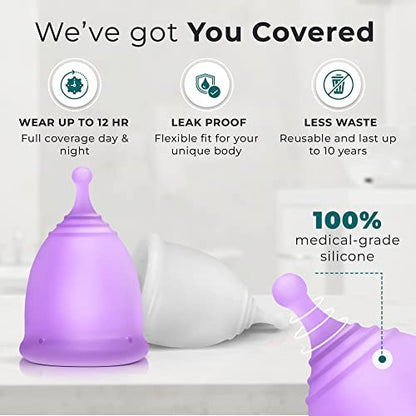 Carecup Menstrual Cup Sterilizer - Modern Menstrual Cup Cleaner Unscented Sanitizer - 2-Minute