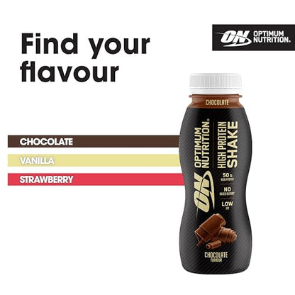Optimum Nutrition High Protein Shake Bottles, Ready To Drink Healthy Snacks, No added
