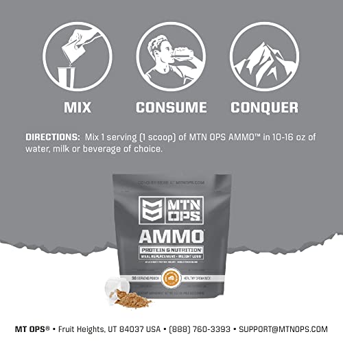 MTN OPS Ammo Protein Powder Meal Replacement Shake for Lean Muscle Building
