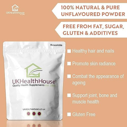 250g UKHealthHouse Collagen Powder, Bovine Collagen Peptides Powder