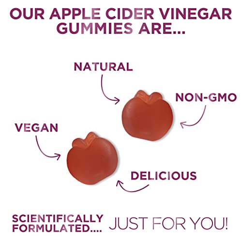 Vegan Apple Cider Vinegar Gummies | Max Strength 1000mg | Gelatin-Free, Vegan