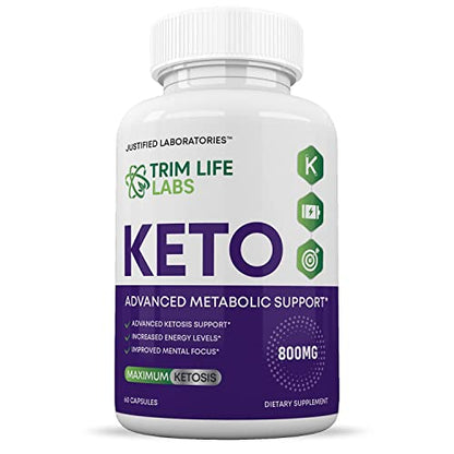 (5 Pack) Trim Life Labs Keto Pills Includes Apple Cider Vinegar Patented goBHB® Exogenou