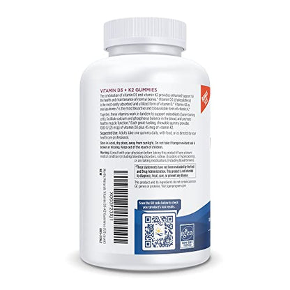 Nordic Naturals Vitamin D3 + K2 Gummies, Pomegranate - 120 Gummies - 1000 IU Vitamin