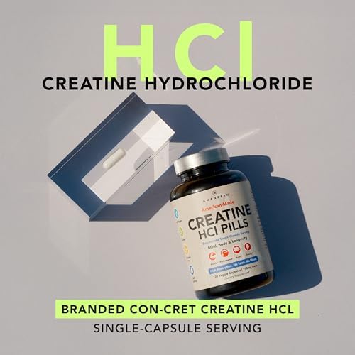 AMANDEAN Creatine + Collagen Bundle - CON-CRET Creatine HCl Capsules & Creatine, Collagen and MSM Stack, Strength and Recovery Support