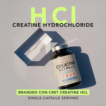 AMANDEAN Creatine + Collagen Bundle - CON-CRET Creatine HCl Capsules & Creatine, Collagen and MSM Stack, Strength and Recovery Support
