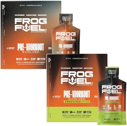 Frog Fuel Ultra Energy Gel & Pre Workout Shot Bundle, Berry, 48 pk