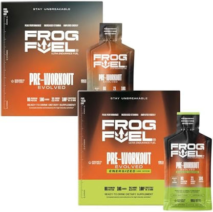 Frog Fuel Ultra Energy Gel & Pre Workout Shot Bundle, Berry, 48 pk