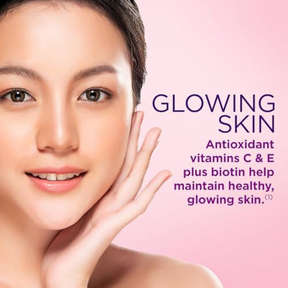 Nature's Bounty Optimal Solutions Hair, Skin and Nails Gummies with Biotin, 25000 mcg
