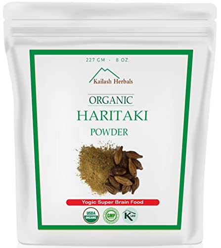 Organic Haritaki Powder - Kailash Herbals - USDA Certified Organic, 1/2 Pound 