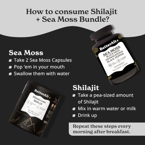 Better Alt Energy Duo with Pure Himalayan Shilajit Resin 30 gm & Sea Moss Capsules