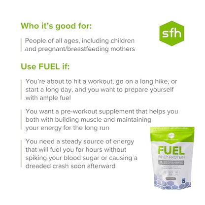 SFH Fuel Whey Protein Powder Great Tasting Grass Fed Whey | MCTs & Fiber for Energy