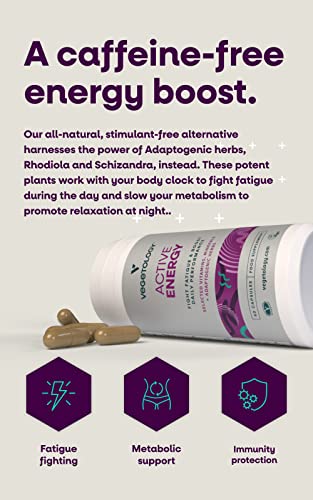 Vegetology Energy Supplements – Iron, Vitamin C & B2, B12, Folate & More – Vitamin Supple