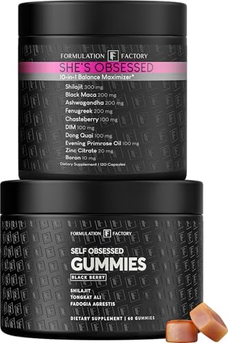 Formulation Factory Self Obsessed Gummies x She's Obsessed (Bundle) – His & Hers Vitality Stack: Men's Drive Support + Women's Hormone Balance & Vitality with Shilajit, Maca & Ashwagandha
