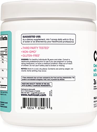 Nutricost Creatine Monohydrate Powder for Women, Micronized, Peach Mango Flavor