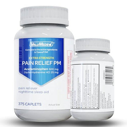 ValuMeds PM Pain Reliever and Nighttime Sleep Aid (375 Count) Acetaminophen 500mg