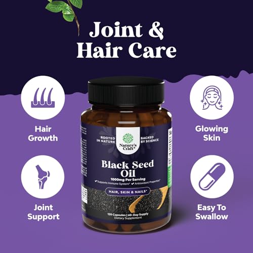 Cold Pressed Black Seed Oil Capsules - Vegan Nigella Sativa Black Cumin Seed Oil