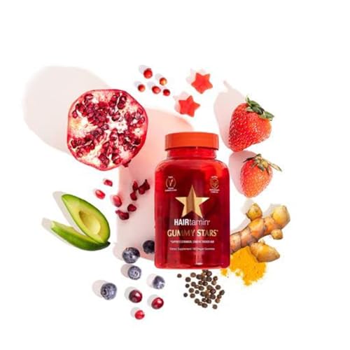 HAIRtamin Vegan Gummy Stars Hair Vitamins | Non-GMO | All Natural Biotin Hair Vitamin