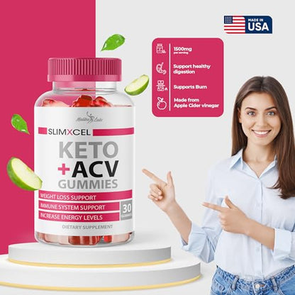 SlimXcel Keto ACV Gummies Weight Loss - 1500mg Once a Day, Strong Time Released Advanced