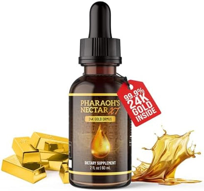 Pineal XT Gold + Pharaoh's Nectar - Pineal Gland Supplement Bundle – 24K Monoatomic Gold Ormus Drops, Pineal Gland Decalcification, Third Eye Awakening, Focus, Energy & Manifestation