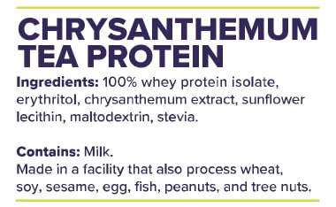 FitBites Boba Tea Protein Whey Protein Isolate (Chrysanthemum Tea), 5.9g BCAAs, Gluten