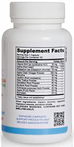 Bruizex Apple Cider Vinegar Complex Capsules, Lymphatic Drainage Apple Cider Vinegar