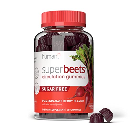 humanN SuperBeets Circulation Gummies - Heart-Healthy Energy, Grape Seed Extract 