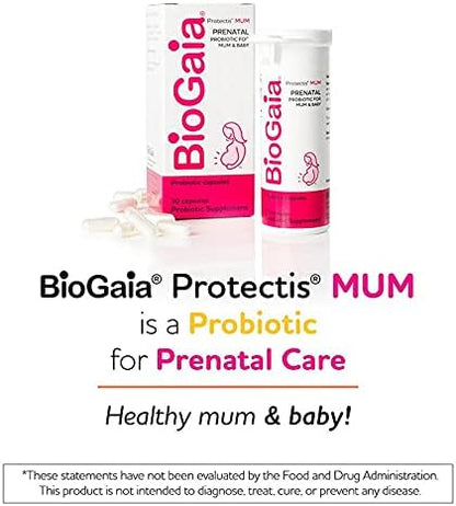 BioGaia Protectis Mum | Prenatal Probiotic | Mom & Baby Digestive Health | Helpful for Mom & Baby | Support Baby's Developing Digestive & Immune Health | Boost Mom's Immune Defenses & Digestive Health