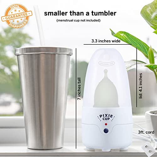 Pixie Menstrual Cup & Disc Steamer Sterilizer - Ranked 1 for The Best Steamer - Kills 99.9% of Germs