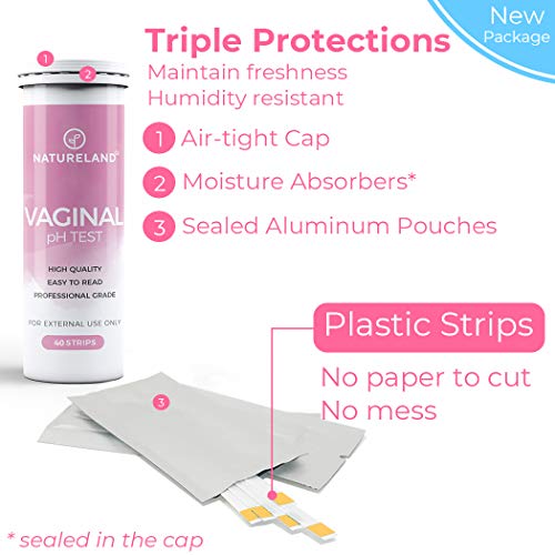 Natureland Vaginal Health pH Test Strips, Feminine pH Test, Value Pack