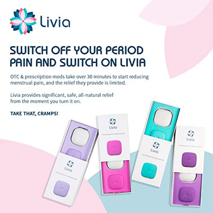 Livia Menstrual Pain Relief Device, Pink - The Off Switch for Period Pain - Portable Unit