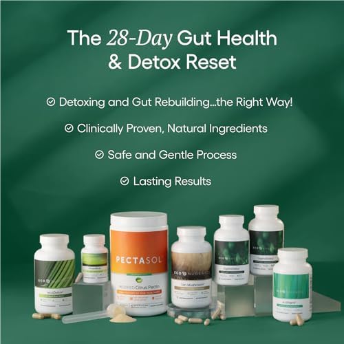 EcoNugenics Advanced Detox Rescue Supplement Bundle – 28 Day Cleanse with PectaSol for Toxin Binding, GlyphoDetox for Pesticide Defense, ecoDetox for Liver Support and PowerBiotic for Gut Health