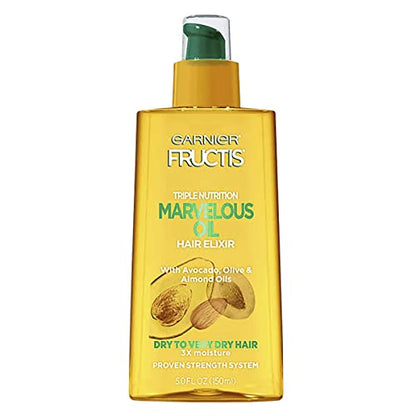 Garnier Fructis Triple Nutrition Marvelous Oil Hair Elixir, 5.0 Fl Oz, 1 Count 