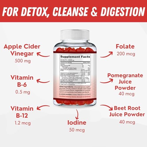 SHIFAA NUTRITION Halal Apple Cider Vinegar Gummies. Cleanse & Detox ACV Gummies