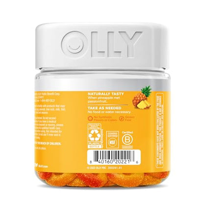 OLLY Post-Game Recover Workout Gummy Rings, Vitamin D, Turmeric, Electrolytes, Pineapple
