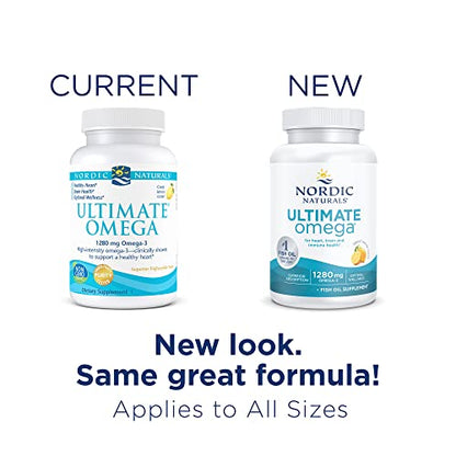 Nordic Naturals Ultimate Omega, Lemon Flavor - 120 Soft Gels - 1280 mg Omega-3