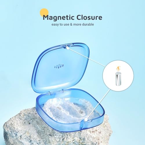 Slim Transparent Aligner Case with Magnetic Closure, Small Compact Retainer Holder Fits