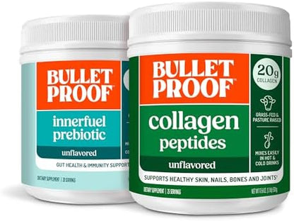 Bulletproof Duo Kit | Collagen Peptides Protein Powder for Skin, Bones and Joints — 18g Protein, 17.6 Oz & InnerFuel Prebiotic Fiber Powder for Gut, Gas Relief, Digestive Health and Immune Support