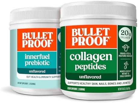 Bulletproof Duo Kit | Collagen Peptides Protein Powder for Skin, Bones and Joints — 18g Protein, 17.6 Oz & InnerFuel Prebiotic Fiber Powder for Gut, Gas Relief, Digestive Health and Immune Support
