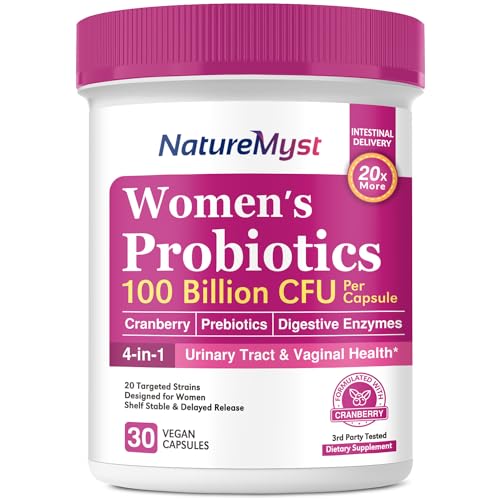 NatureMyst Women’s Probiotics 100 Billion, 20 Targeted Strains with Organic Cranberry 