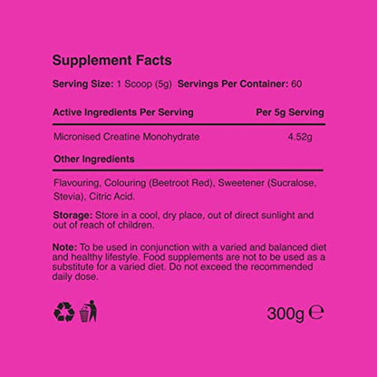 Warrior Creatine Monohydrate Powder – 300g – Micronised for Easy Mixing and Consumpti