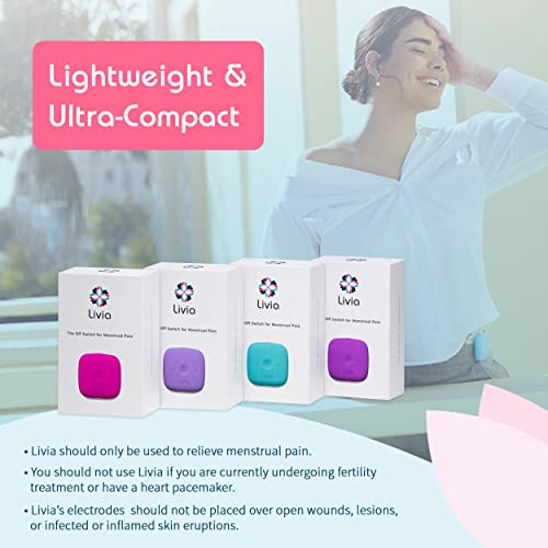 Livia Menstrual Pain Relief Device, Purple - The Off Switch for Period Pain - Portable Unit with Stick