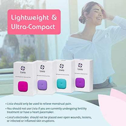 Livia Menstrual Pain Relief Device, Purple - The Off Switch for Period Pain - Portable Unit with Stick