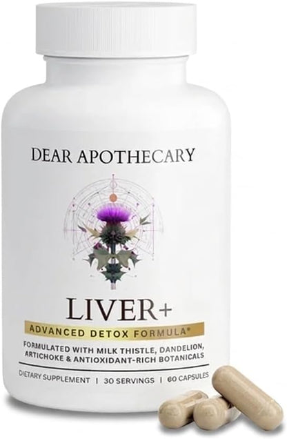 Liver Detox & Support Supplement with Milk Thistle 200mg Dandelion Root Artichoke - 22 Ingredient Liver Health Formula with Zinc Choline Turmeric Berberine - 60 Vegan Capsules