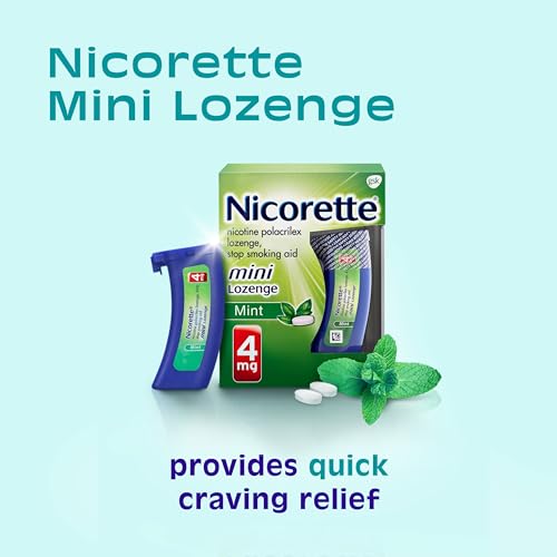Nicorette 4 mg Mini Nicotine Lozenges to Quit Smoking - Mint Flavored Stop