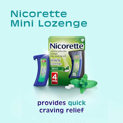 Nicorette 4 mg Mini Nicotine Lozenges to Quit Smoking - Mint Flavored Stop